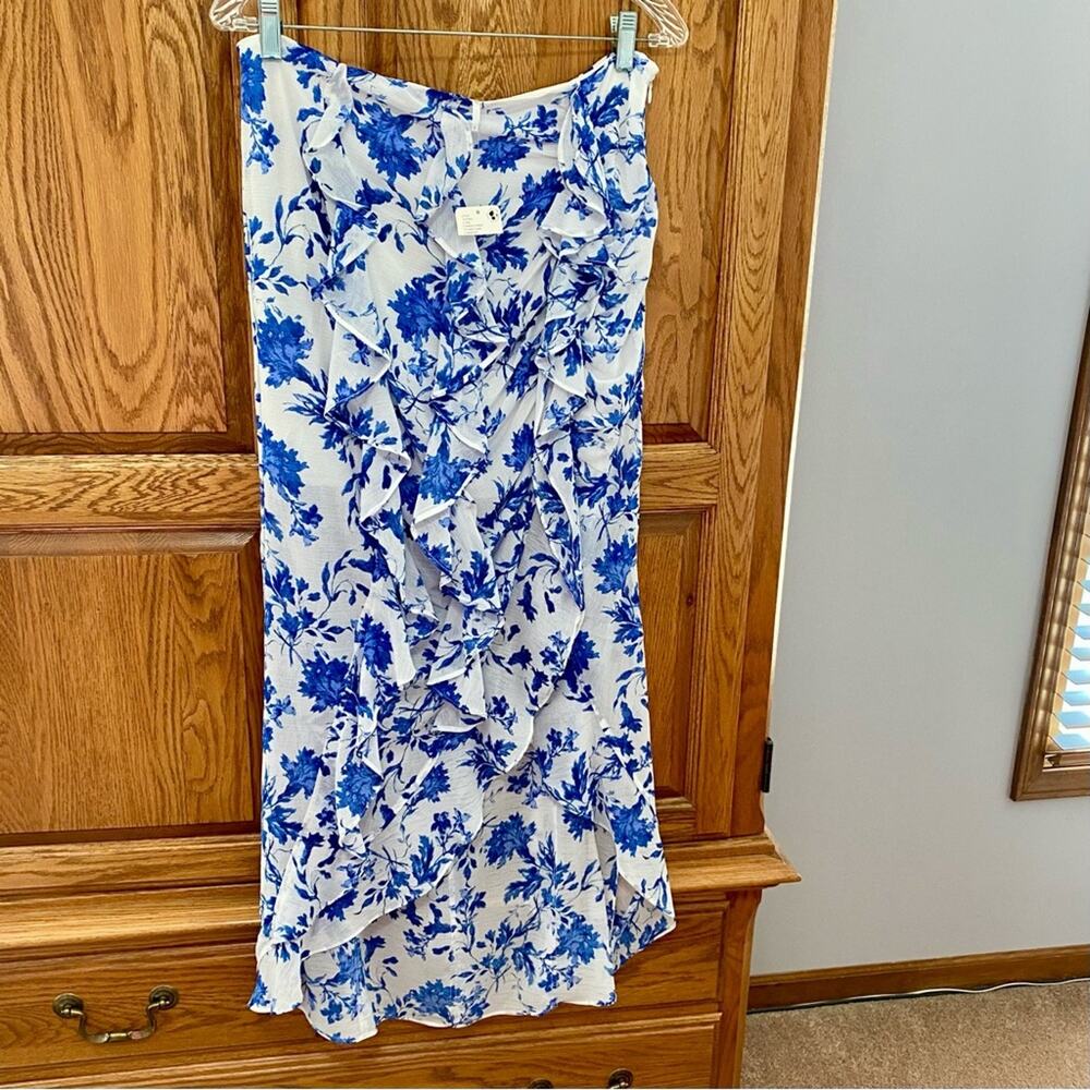 Free People Flounce Around Maxi Skirt Pull-On Ruffled Floral Print Women’s 6 NWT